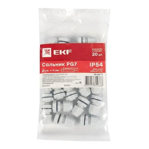 Сальник PG7 d3-6.5мм (d отверст. 13мм) IP54 PROxima EKF plc-pg-7-r фото 6