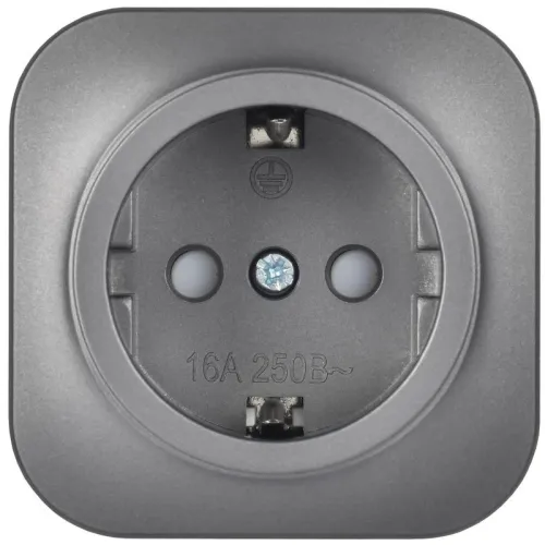 Розетка ОП GLORY РСш20-3-ХСм 16А с заземл. защ. шторки сталь матов. IEK ERH14-K46M-16 фото 3