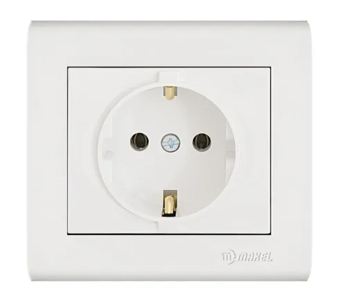 Розетка Manolya с заземл. бел. Makel 41001028