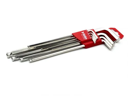 Набор ключей шестигранных Г-образ. удлиненных с шаровым окончанием HEX 1.5-10.0 (9 предметов) FELO 36500911 фото 5