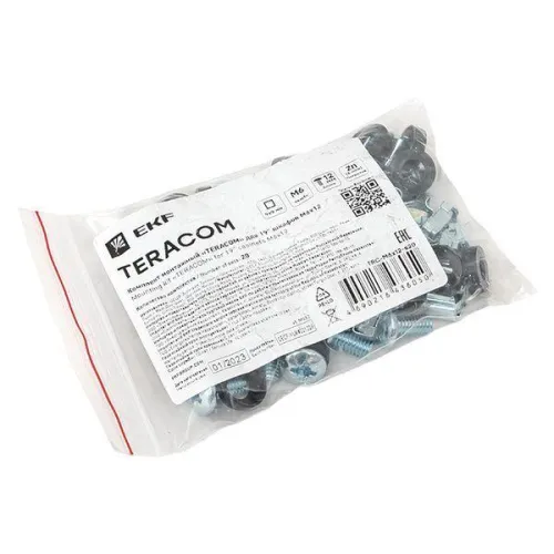 Комплект монтажный TERACOM для 19дюйм шкафов М6х12 (уп.20шт) EKF TRC-M6x12-s20 фото 2