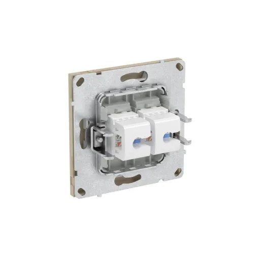 Розетка компьютерная 2-м KANT RJ45 кат.5E без шторки ванильн. марципан DKC 7015664 фото 5