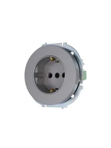 Розетка 1-м OSEN IP20 16А с заземл. ПБТ механизм сер. матов. LEZARD 743-7488-122B фото 2