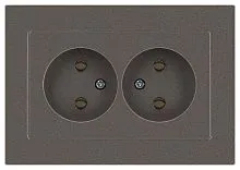Розетка Accent 6-204-09 2х2P 16А-250В IP20 СУ AL/CU титан Intro Б0063433