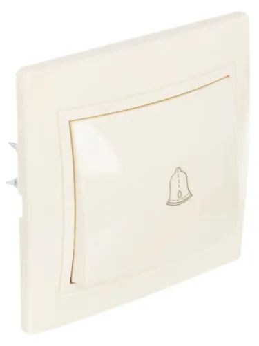 Выключатель кнопочный 1-кл. СП Кварта 10А IP20 ВСк10-1-0-ККм крем. GENERICA EVK13-K33-10-DM фото 3