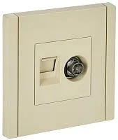 Розетка 2-м TV+RJ45 кат.6 FORTE&PIANO FP437 ваниль IEK FP-AK20-2-K10