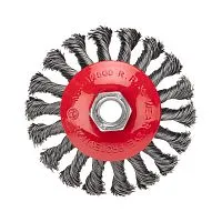 Щетка коническая для УШМ крученая стальная проволока 100мм М14 Kranz KR-91-1201