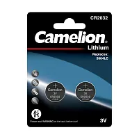 Элемент питания литиевый CR2032 BL-2 CR2032-BP2 батарейка литиевая 3В (уп.2шт) Camelion 15246