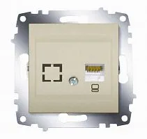 Розетка компьютерная 2-м Cosmo RJ45 кат.6 + гнездо механизм титаниум ABB 619-011400-247