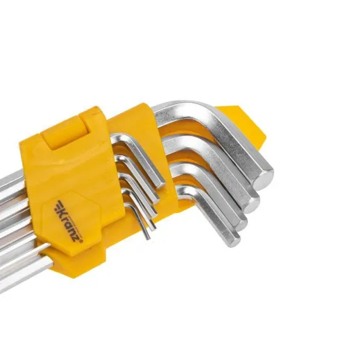 Набор ключей имбусовых HEX 1.5-10мм CrV 9шт удлиненные с шаром Kranz KR-12-5211 фото 9