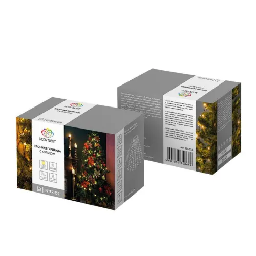 Гирлянда светодиодная елочная с кольцом 7 нитей х1.5м 105LED тепл. бел. 5.5Вт IP20 не соединяемая Neon-Night 235-076 фото 8