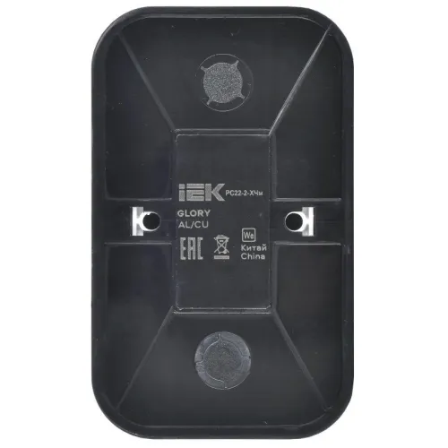 Розетка 2-м ОП GLORY РС22-2-ХЧм 10А без заземл. без защ. шторок черн. матов. IEK ERH20-K02M-10 фото 5