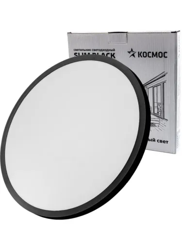 Светильник светодиодный SLIM BLACK 48Вт 4500К IP40 3480лм 230В 500х25мм КОСМОС KSlim48w_B4500K