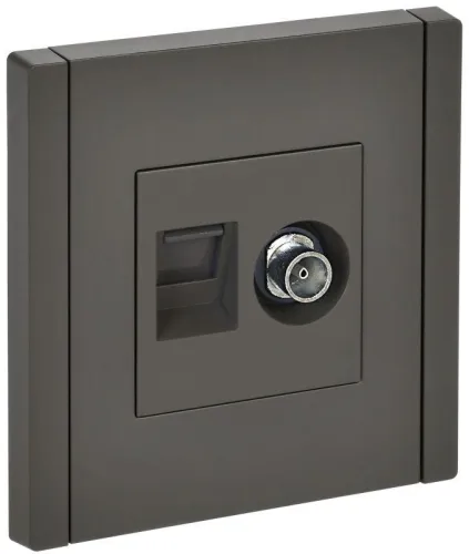 Розетка 2-м TV+RJ45 кат.6 FORTE&PIANO FP337 сер. IEK FP-AK20-2-K03