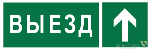 Знак безопасности BL-6020B.N06 "Направление к воротам выезда прямо" Белый свет a22449