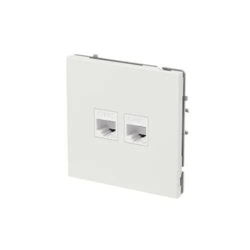 Розетка компьютерная 2-м KANT RJ45 кат.5E без шторки бел. песок DKC 7010664 фото 3