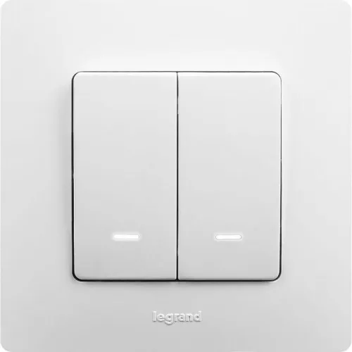 Выключатель 2-кл. СП Etika 10А IP20 250В 10AX с подсветкой/индикацией безвинтов. зажимы механизм бел. IEK 672204 фото 4