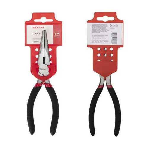 Тонкогубцы 180мм обливные рукоятки Rexant 12-4618-1 фото 4
