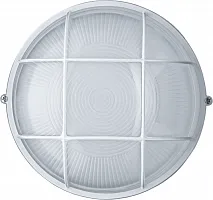 Светильник ЛОН 94 807 NBL-R2-100-E27/WH 1х100Вт E27 IP54 (аналог НПБ 1102 бел. круг с решеткой 100Вт) Navigator 94807