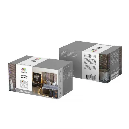 Гирлянда светодиодная "Светодиодный Дождь" 2х3м 240LED мультиколор 12Вт 230В IP20 свечение с динамикой провод прозр. Neon-Night 235-069 фото 5