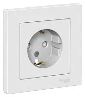 Розетка AtlasDesign с заземл. со шторками 16А в сборе лотос SE ATN001344