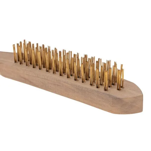 Щетка по металлу с деревянной ручкой 4 ряда 280мм Kranz KR-91-1257 фото 3