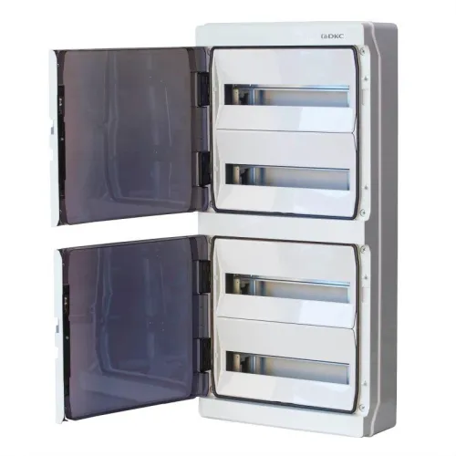 Щиток настенный 72мод. IP65 с дверцей с клеммн. блоком 63А сер. DKC RB72W6TGD фото 2
