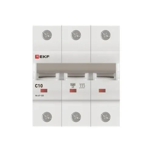 Выключатель автоматический 3п C 10А 15кА ВА 47-125 PROxima EKF mcb47125-3-10C фото 4