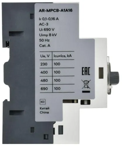Выключатель автоматический защиты двигателя A1 GV2P 0.1-0.16А ARMAT IEK AR-MPCB-A1A16 фото 3