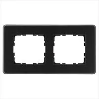 Рамка 2-м G-Glass закругленная стекло матов. черн. Jasmart G1002GB-RM