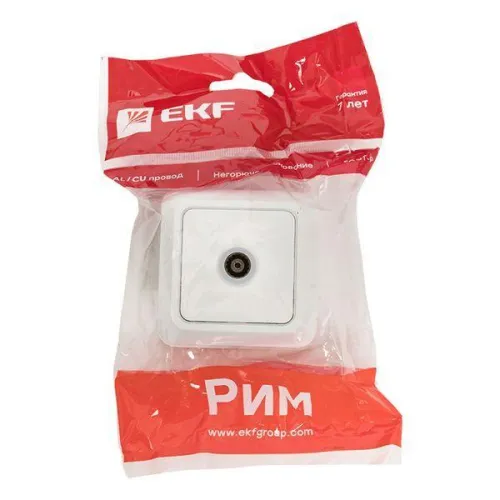 Розетка телевизионная TV 1-м ОП Рим 5-862МГц 75Ом бел. PROxima EKF ENA00-027-10 фото 7