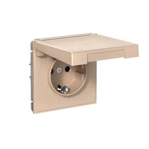 Розетка ArtGallery 16А IP20 с заземл. защ. шторки с крышкой механизм песочн. SE GAL001246 фото 2