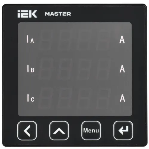 Амперметр цифровой щитовой 3ф RS-485 96х96 LED MASTER IEK MI-DA21-6-3-1-LED фото 2