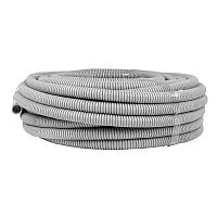 Труба гофрированная ПВХ d25мм с протяжкой сер. (уп.25м) Plast PROxima EKF tg-z-25-25n