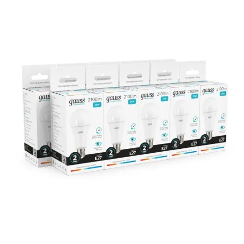 Лампа светодиодная Elementary 25Вт A70 грушевидная 4100К нейтр. бел. E27 2100лм GAUSS 73225 фото 6