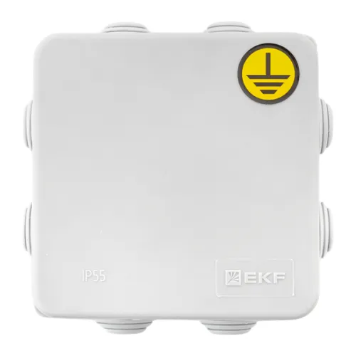 Коробка уравнивания потенциалов КУП-030-031 85х85х40 IP55 с крышкой наружн. для прямого монтажа 8 мембр. вводов сер. EKF plc-kmr-030-031-g фото 2