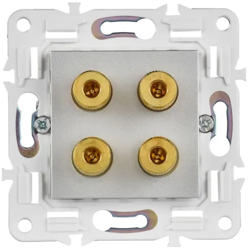 Аудиорозетка 4-м SKANDY SK-A01S серебр. IEK SK-S40-K23 фото 4