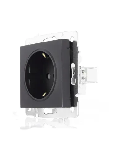 Розетка 1-м СП Vesna с заземл. защ. шторки ПБТ механизм черн. бархат LEZARD 742-4288-124B фото 5