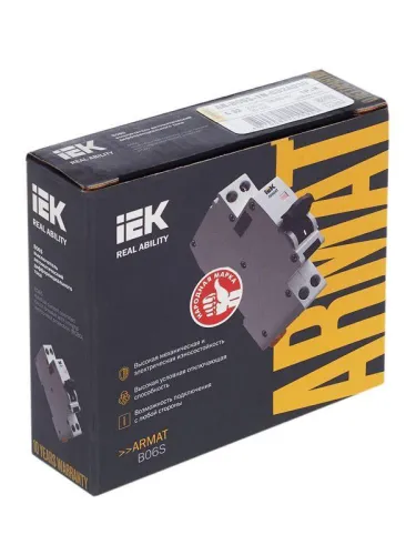 Выключатель автоматический дифференциального тока 2п (1P+N) C 32А 30мА тип A АВДТ B06S 18мм ARMAT IEK AR-B06S-1N-C32A030 фото 11