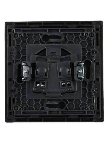 Розетка 1-м СП FORTE&PIANO FP117 10А без заземл. защ. шторки винт. крепл. черн. IEK FP-R13-10-K02 фото 5