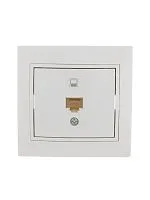 Розетка компьютерная 1-м СП Mira RJ45 бел./бел. LEZARD 701-0202-139