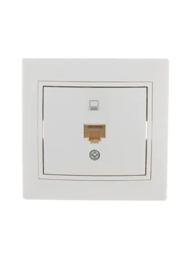 Розетка компьютерная 1-м СП Mira RJ45 бел./бел. LEZARD 701-0202-139