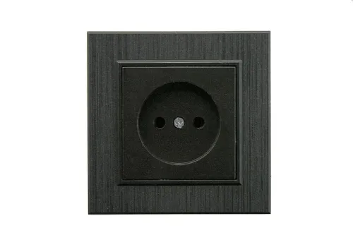 Розетка 1-м Karea LINE STAR без заземл. чер. Makel 86054022