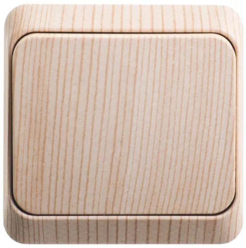 Выключатель 1-кл. ОП Этюд Дача 10А IP20 сосна SE BA10-001D фото 2