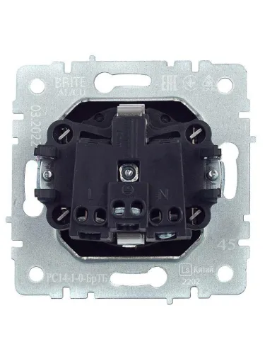 Розетка 1-м СП BRITE РС14-1-0-БрТБ 16А с заземл. защ. шторки механизм бронза IEK BR-R14-16-K45 фото 5