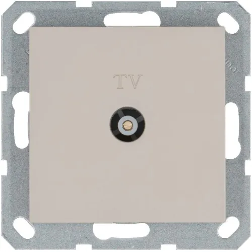 Розетка телевизионная проходная TV Ф9.5мм механизм тауп Jasmart G6002T