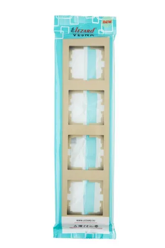 Рамка 4-м VESNA вертик. без вставки зол. LEZARD 742-3600-154 фото 2