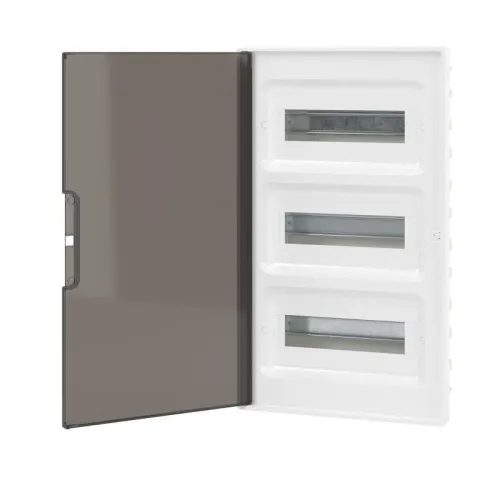Щиток встраиваемый FRAME 36мод с тонированной дверцей с 4 шинами PEN (2шт на 8 отверст. и 2шт на 10 отверст.) бел. DKC F36B1WD фото 3
