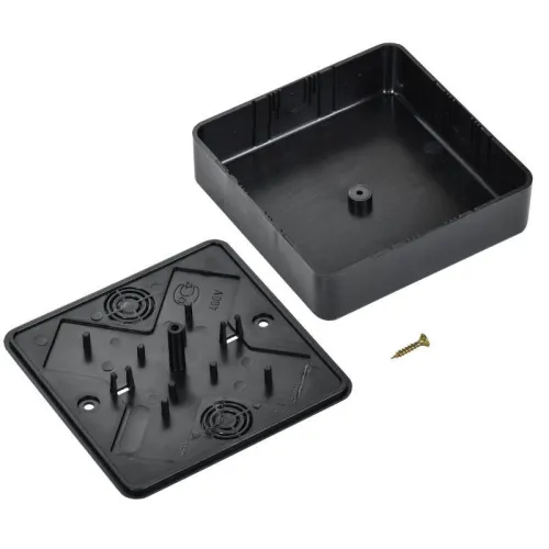 Коробка распаячная ОП 100х100х29 черн. IEK UKO10-100-100-029-K02-E фото 3