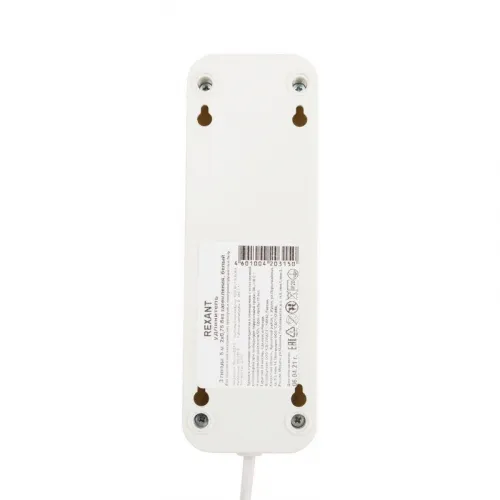 Удлинитель 3х5м без заземл. 6А IP20 ШВВП 2х0.75 бел. Rexant 11-8737 фото 2